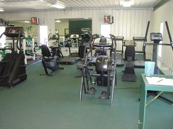 Cardio training equipment in a gym