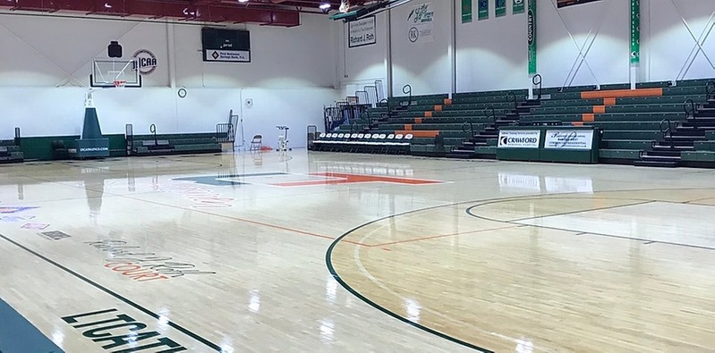 Basketball court at Lincoln Trail College Sports Center