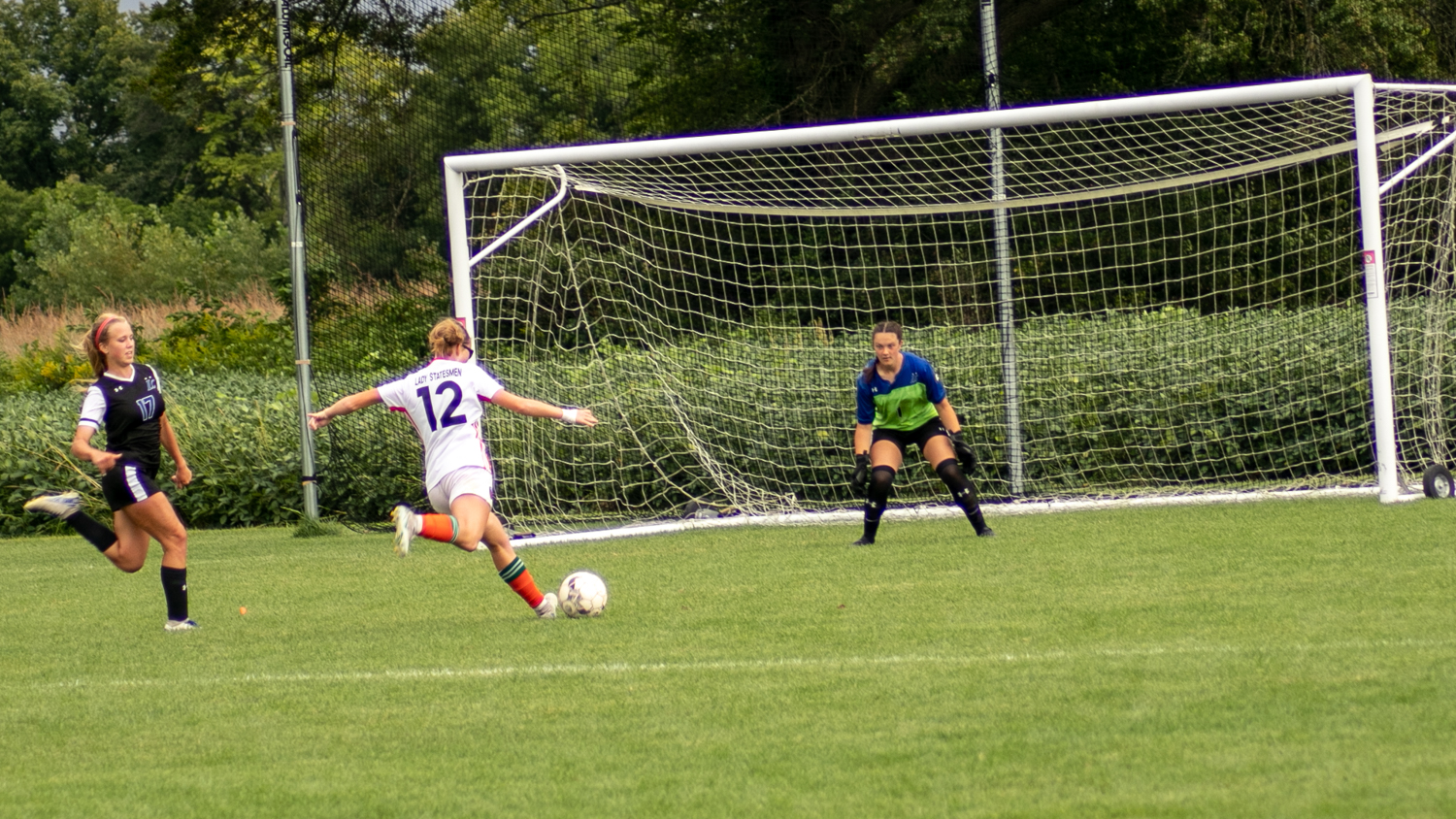 Kearsty Nielson scores a goal against Lewis and Clark
